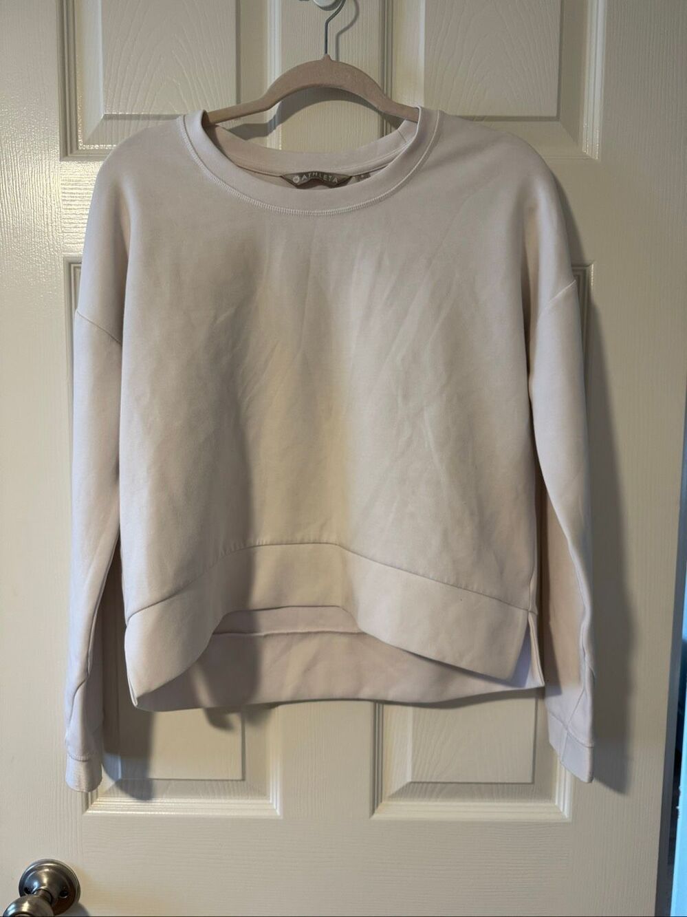 Athleta Women’s Small White High-Low Crewneck Pullover Sweatshirt